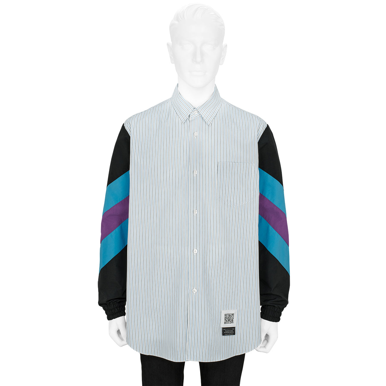 WIND BREAKER SHIRT STRIPE×BLACK