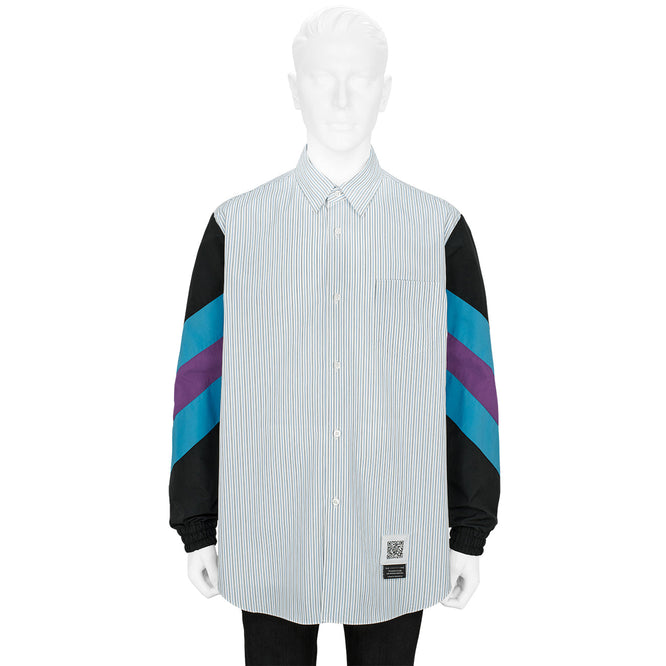 WIND BREAKER SHIRT STRIPE×BLACK