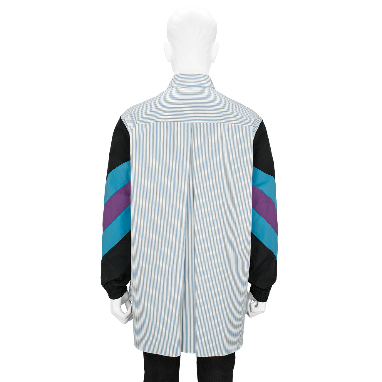 WIND BREAKER SHIRT STRIPE×BLACK