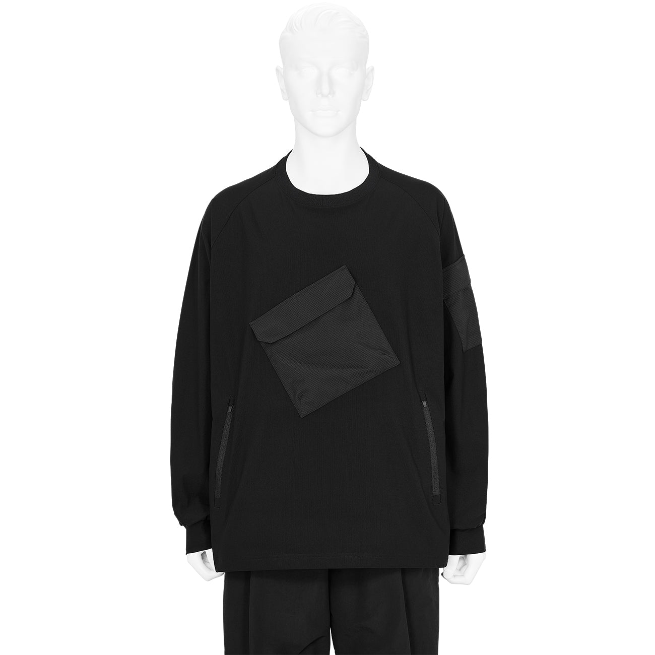 L/S TEE WITH POCKET BLACK