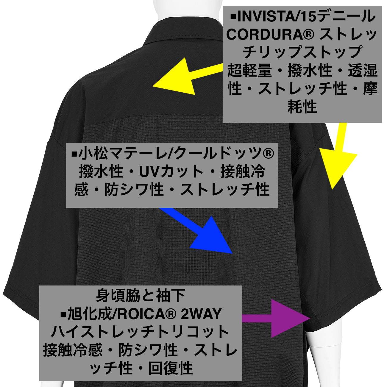 WIDE SHIRT JACKET BLACK