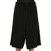 TRIACETATE TAB BELT HALF PANTS BLACK