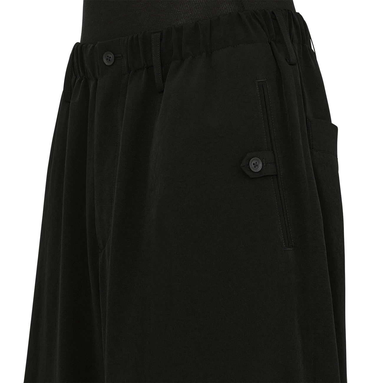 TRIACETATE TAB BELT HALF PANTS BLACK