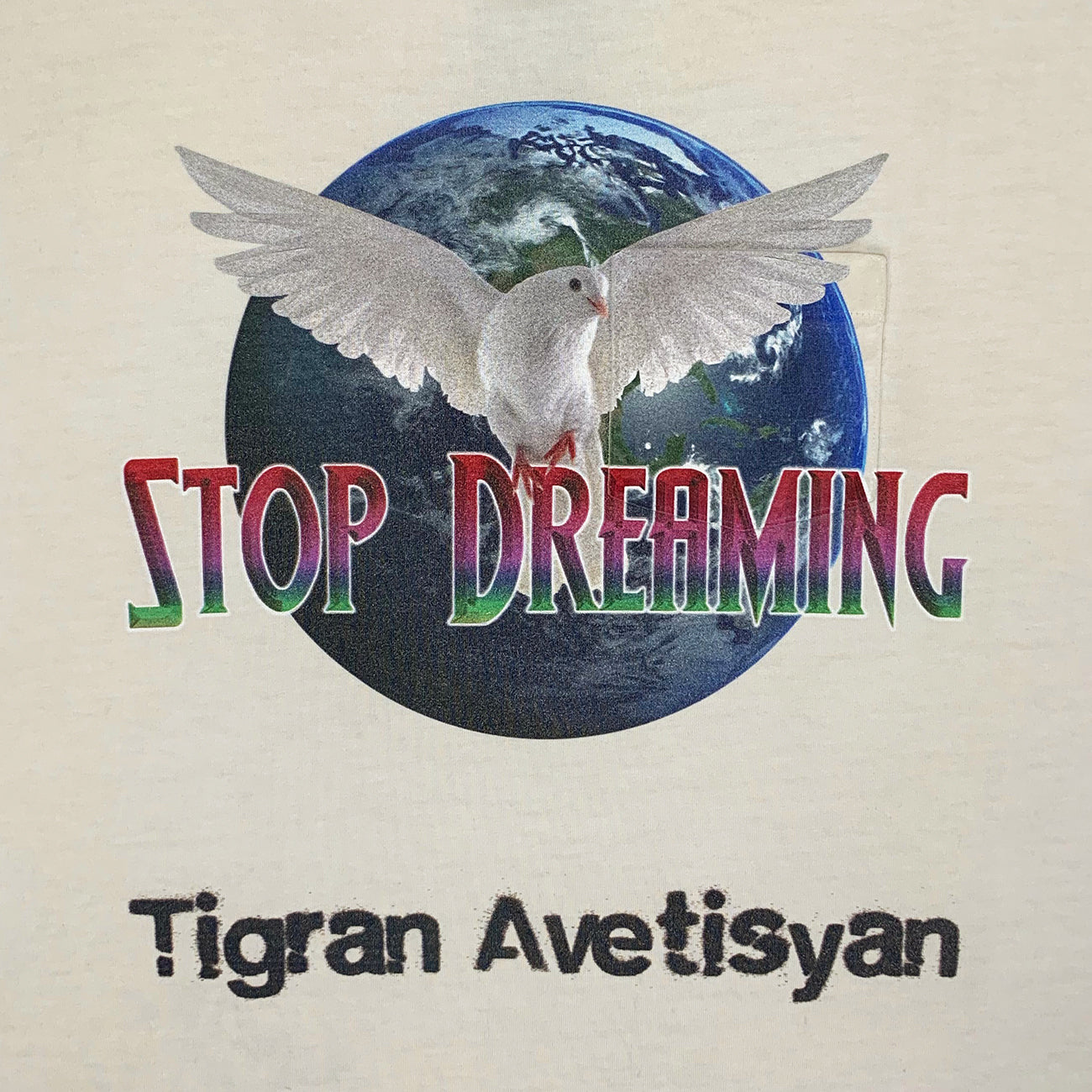 CROPPED TEE [ STOP DREAMING ] BEIGE