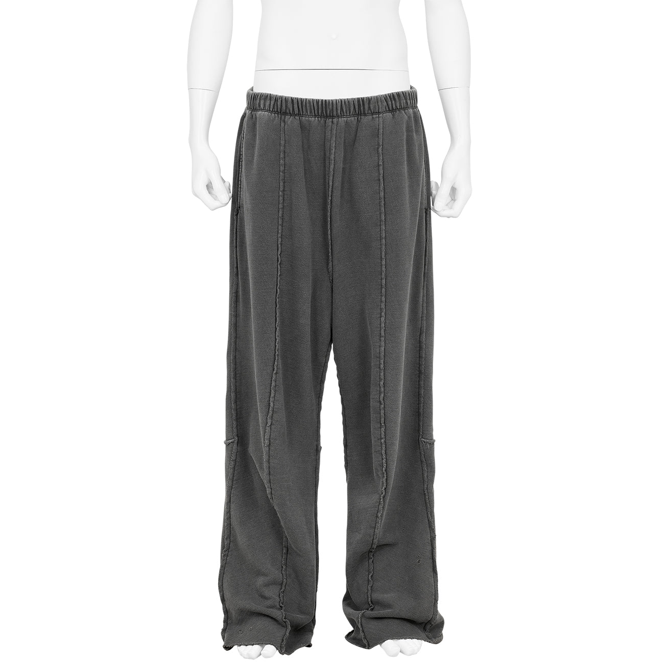 YUICHI INOUE CUT OF SWEAT PANTS BLACK