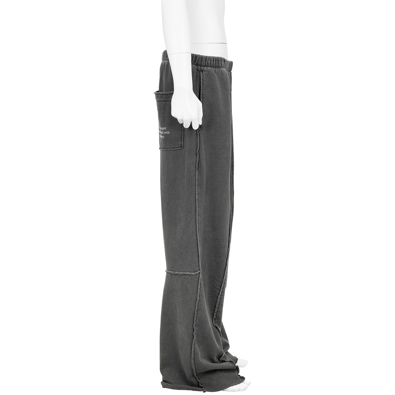 YUICHI INOUE CUT OF SWEAT PANTS BLACK