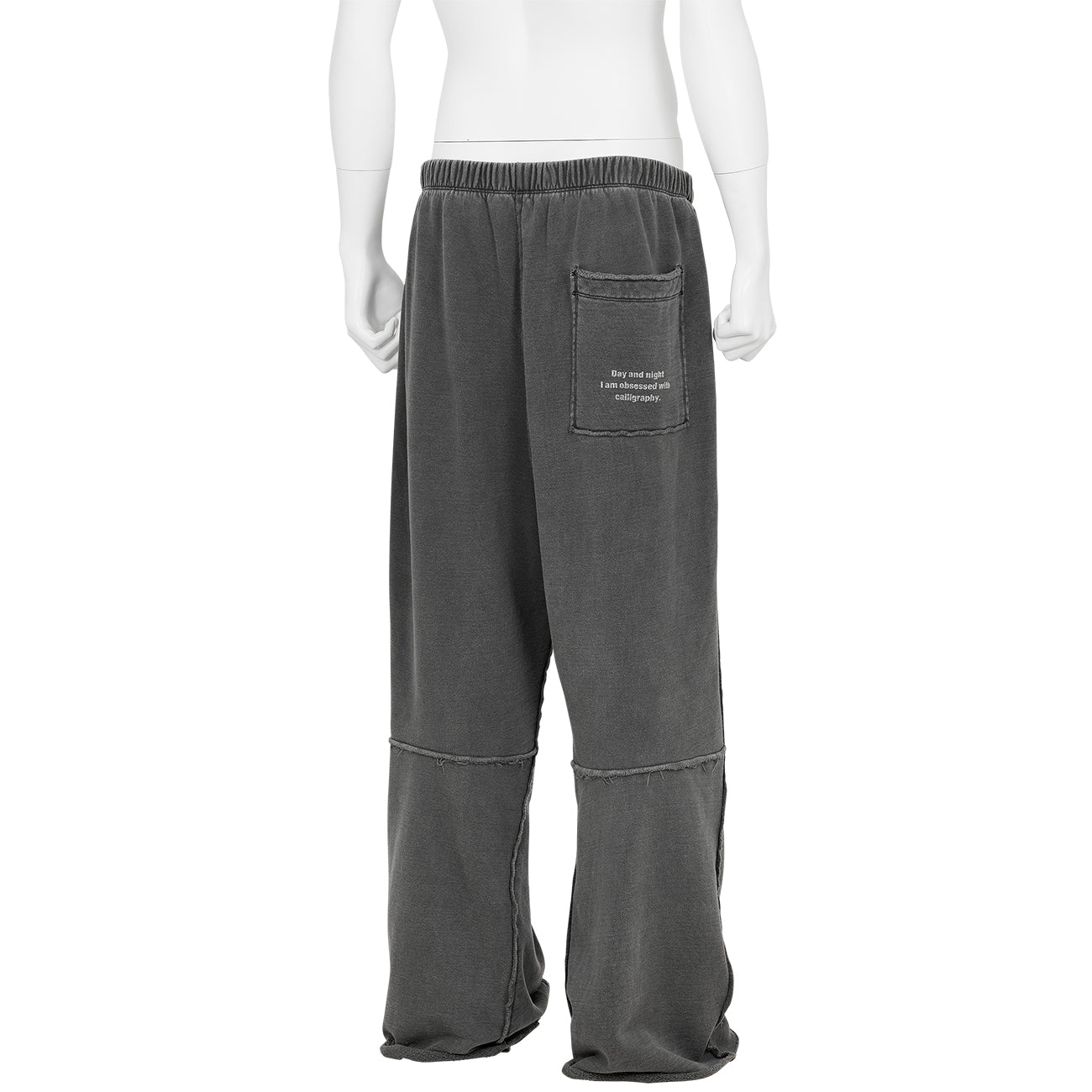 YUICHI INOUE CUT OF SWEAT PANTS BLACK