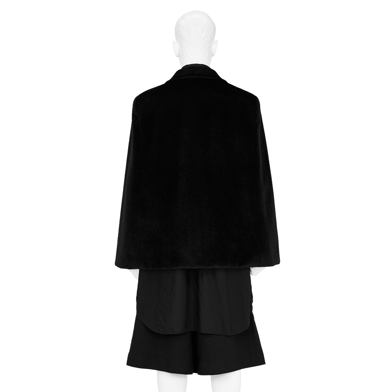 FAKE FUR JACKET CAPE BLACK