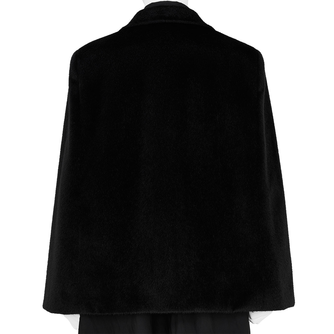 FAKE FUR JACKET CAPE BLACK