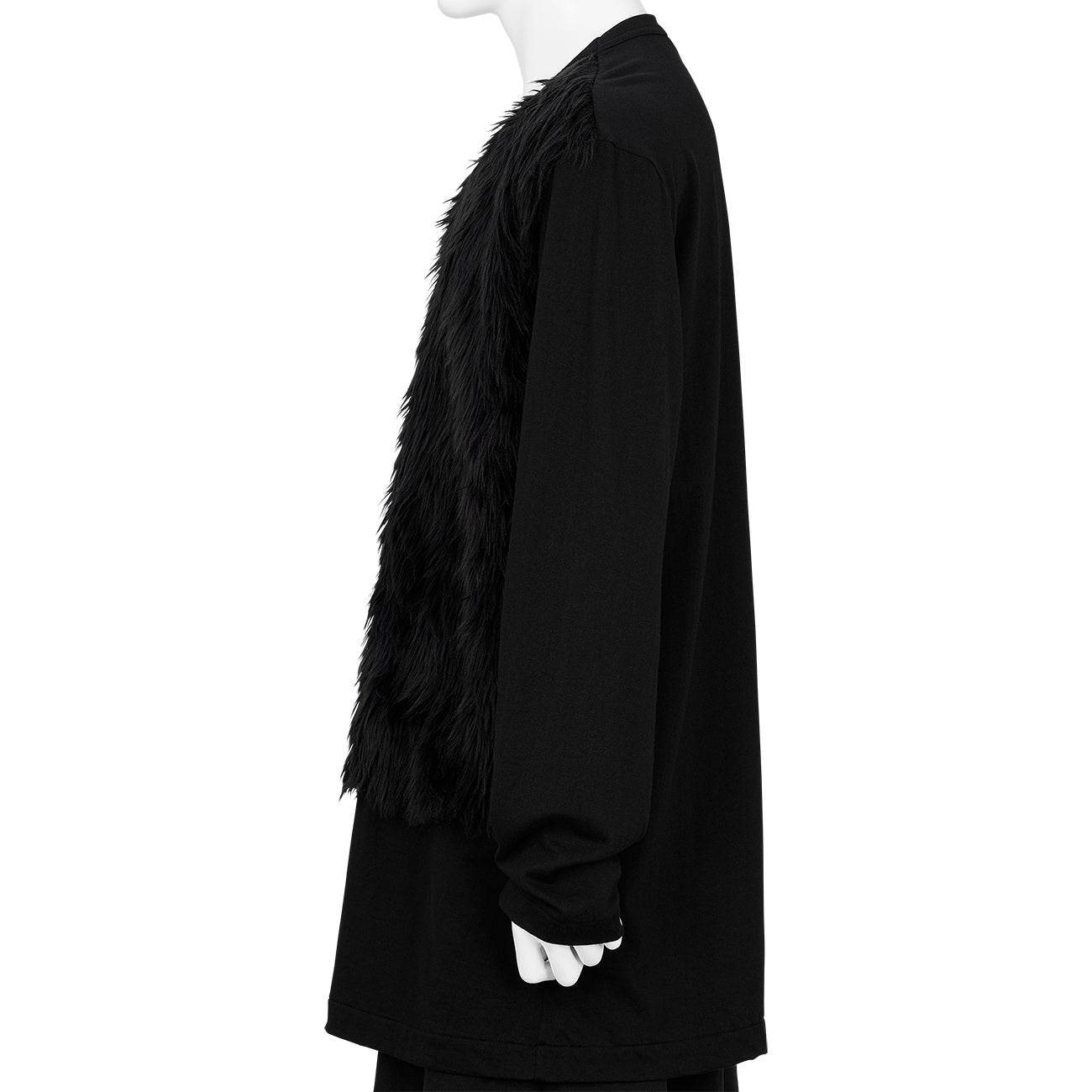 FAKE FUR L/S TEE BLACK