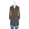 HERRINGBONE LAYER COAT GREY×RED