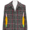 HERRINGBONE LAYER COAT GREY×RED