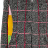HERRINGBONE LAYER COAT GREY×RED
