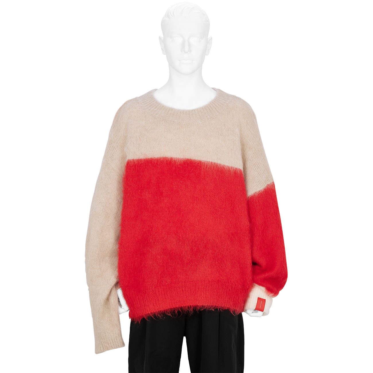 RED LABEL GRAFFITI MOHAIR KNIT BEIGE RED