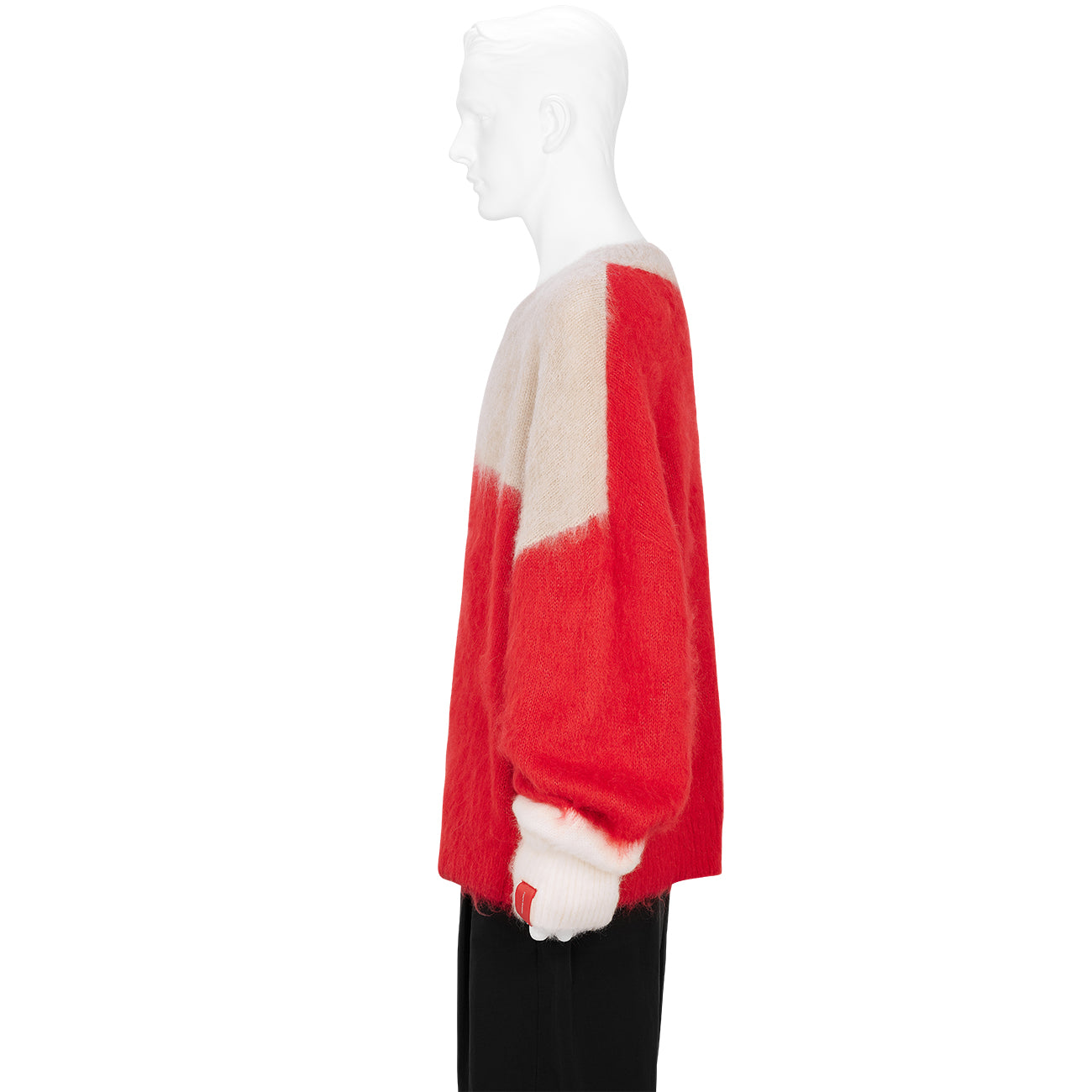 RED LABEL GRAFFITI MOHAIR KNIT BEIGE RED
