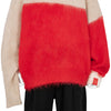 RED LABEL GRAFFITI MOHAIR KNIT BEIGE RED