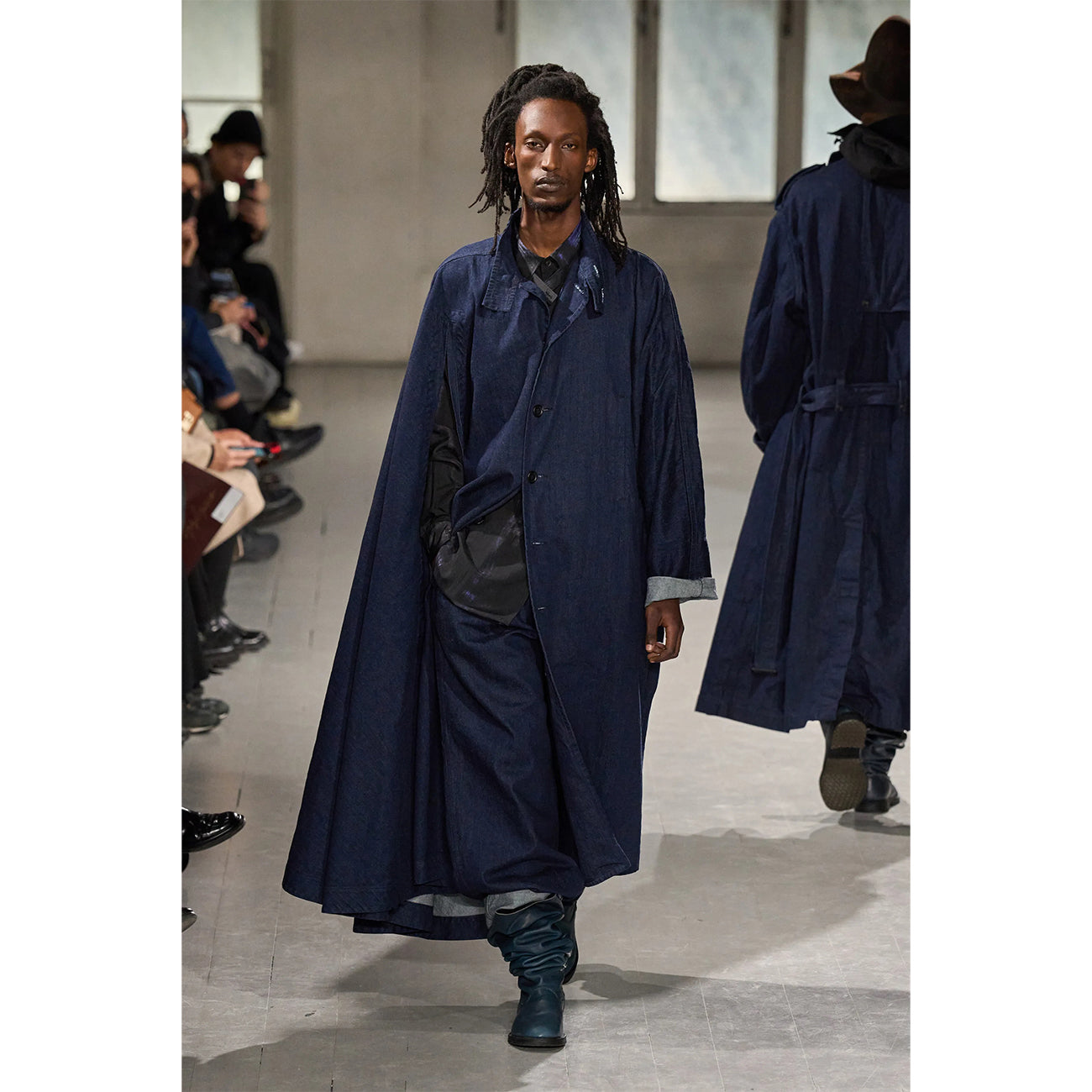 DENIM DOLMAN COAT INDIGO