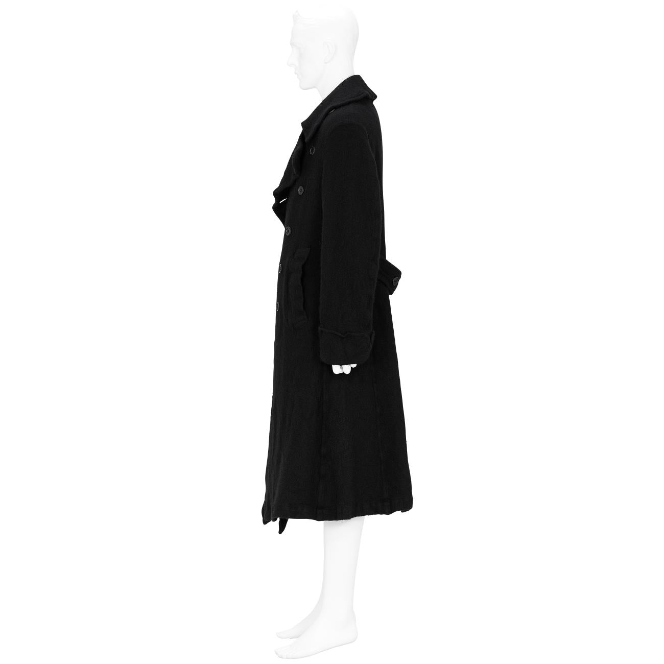 WOOL TRENCH COAT BLACK - COMME des GARÇONS HOMME PLUS(コム
