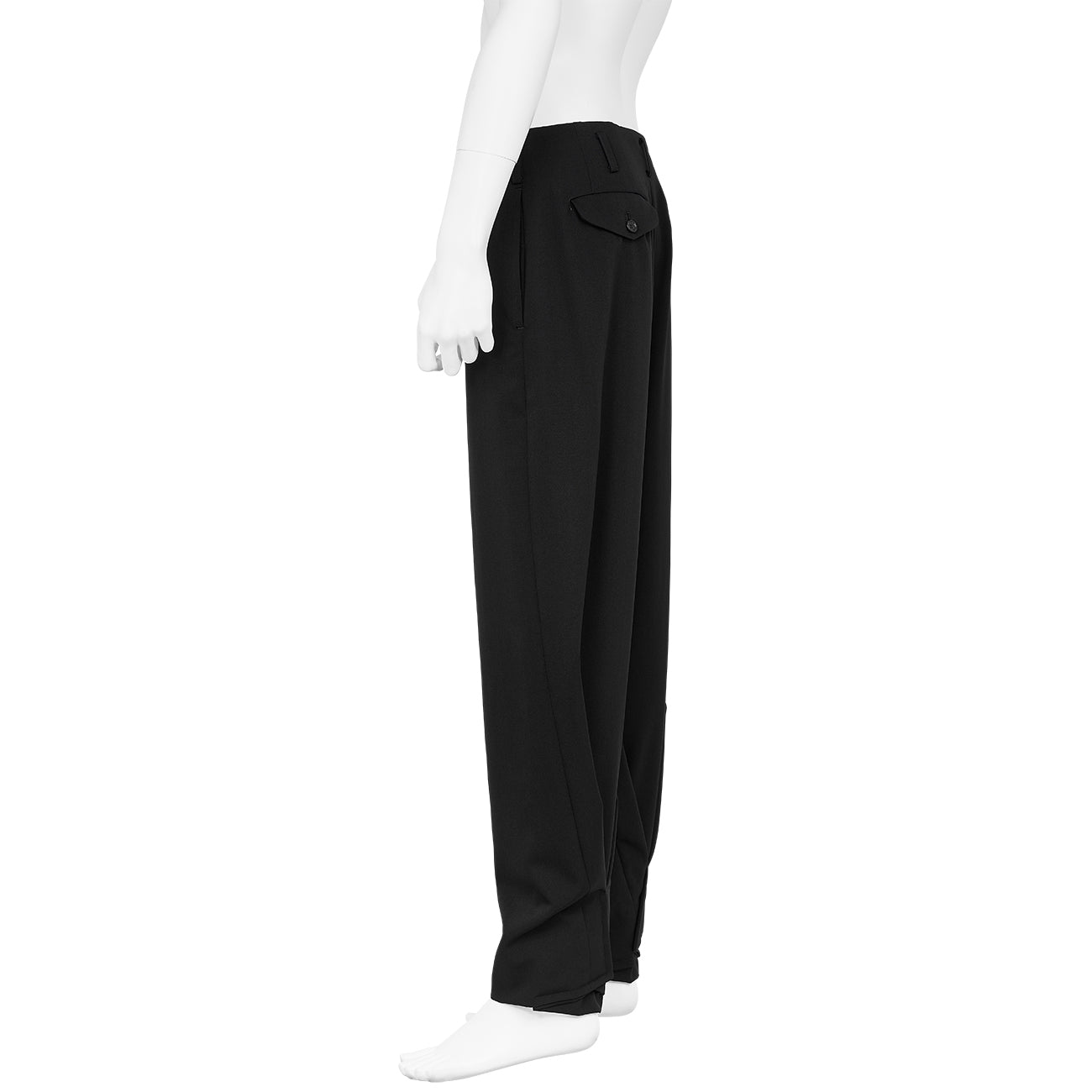 WOOL FOLD PANTS BLACK