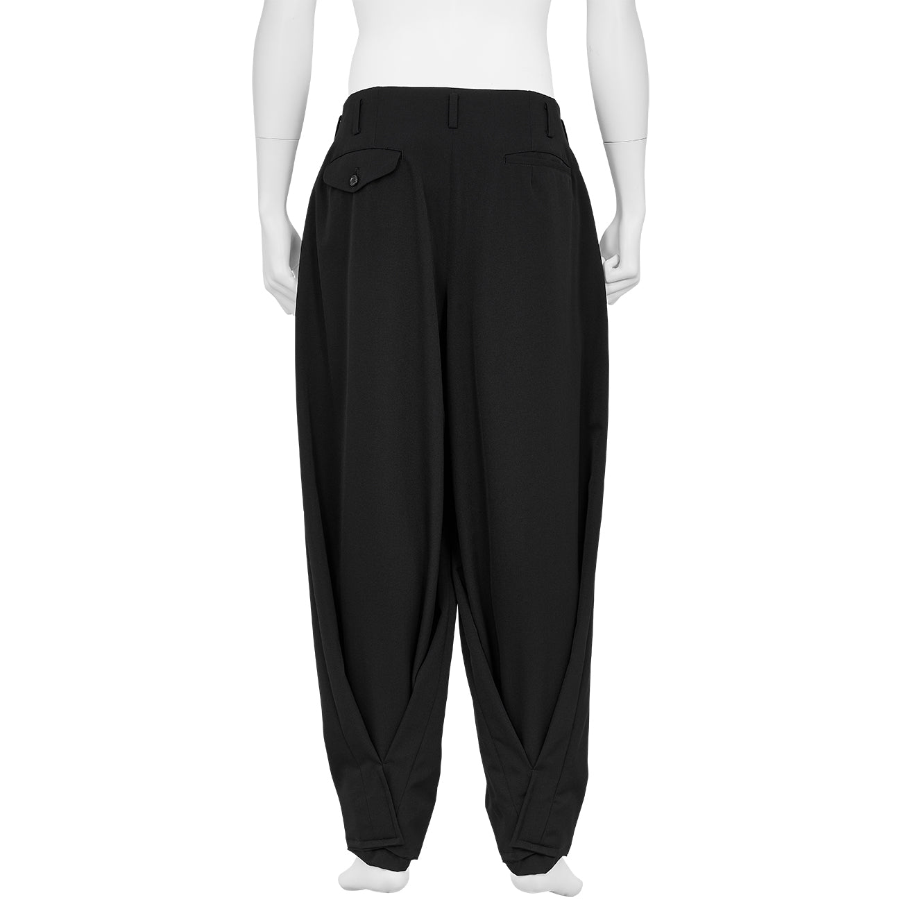 WOOL FOLD PANTS BLACK