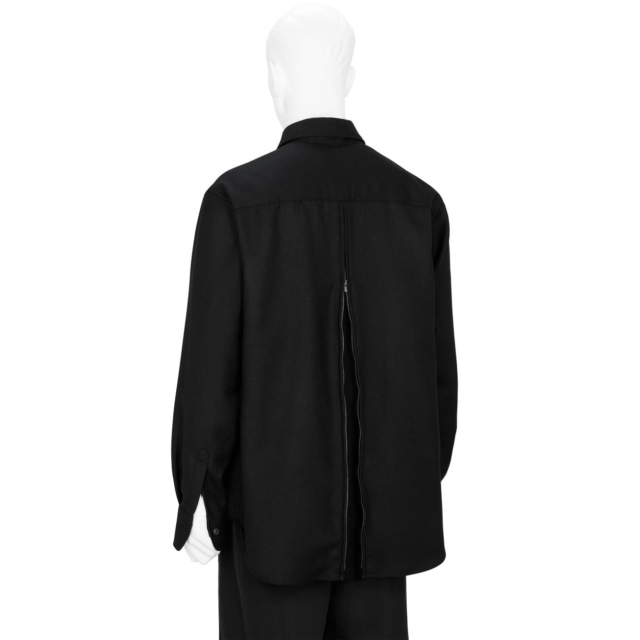 ZIPPER PLEATED JACKET BLACK