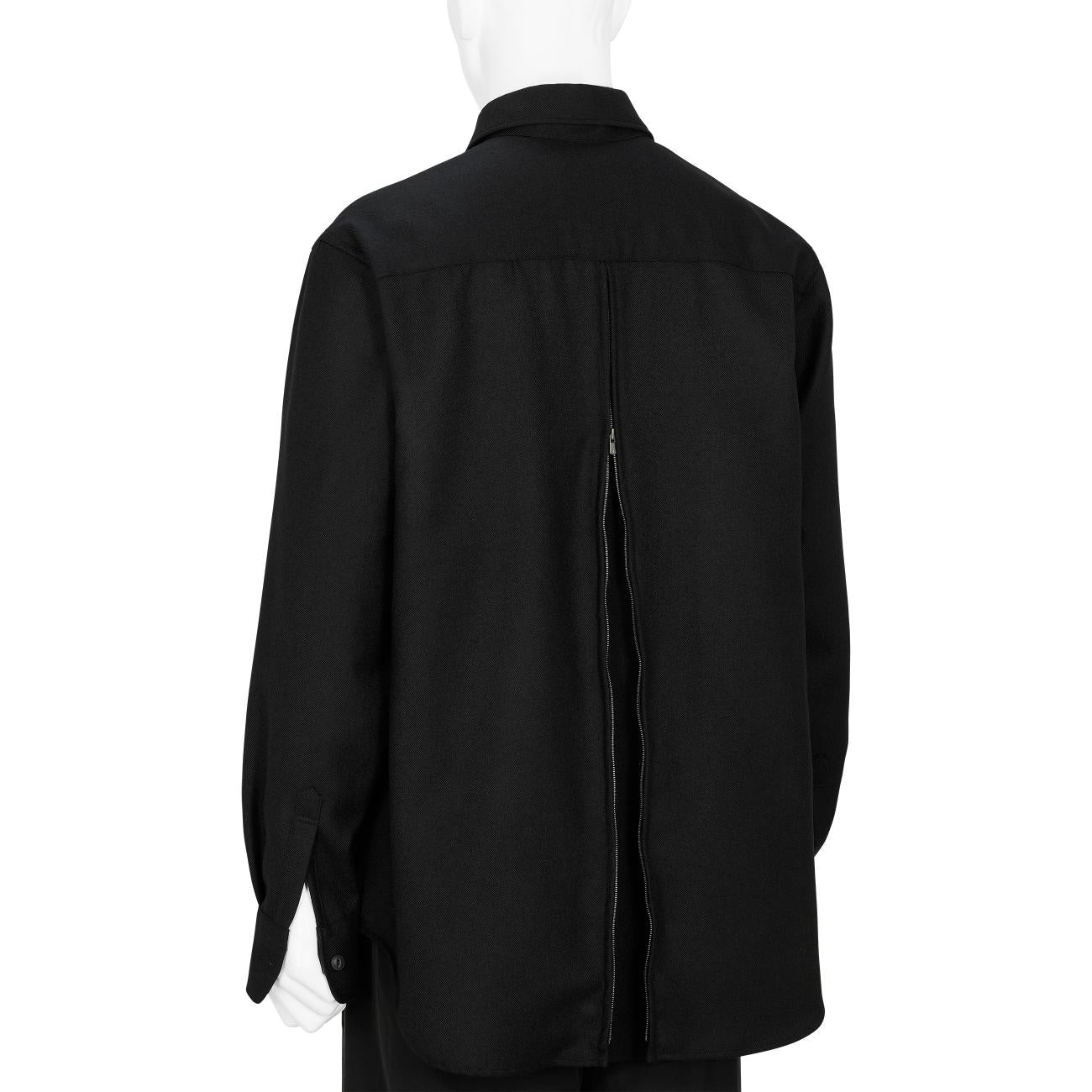 ZIPPER PLEATED JACKET BLACK
