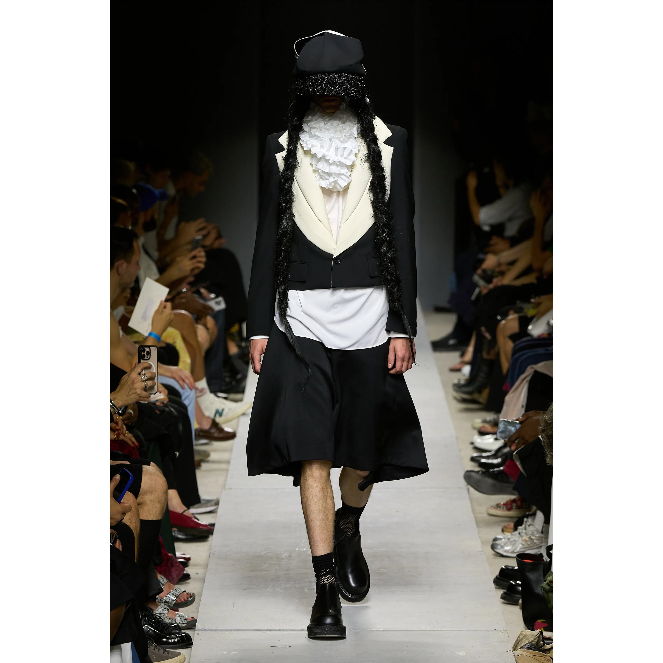 WOOL SATIN SHORTS BLACK - COMME des GARÇONS HOMME PLUS(コム デ