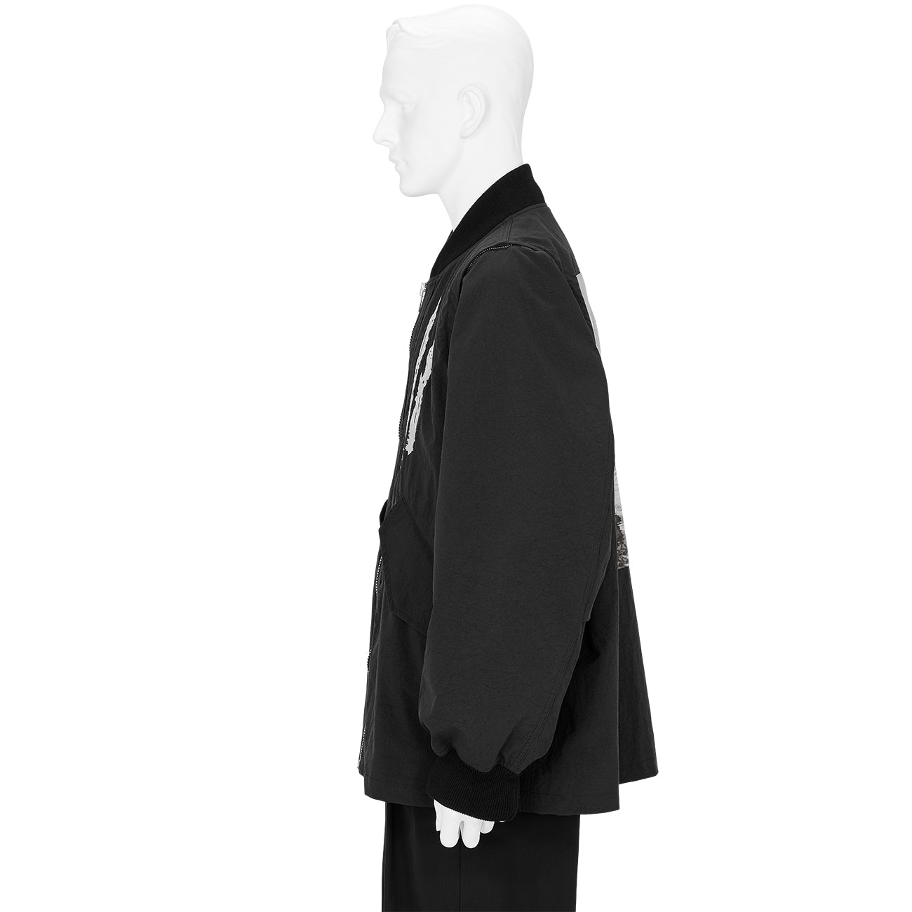 SOFU TESHIGAHARA DETACHABLE SLEEVE BOMBER JACKET BLACK