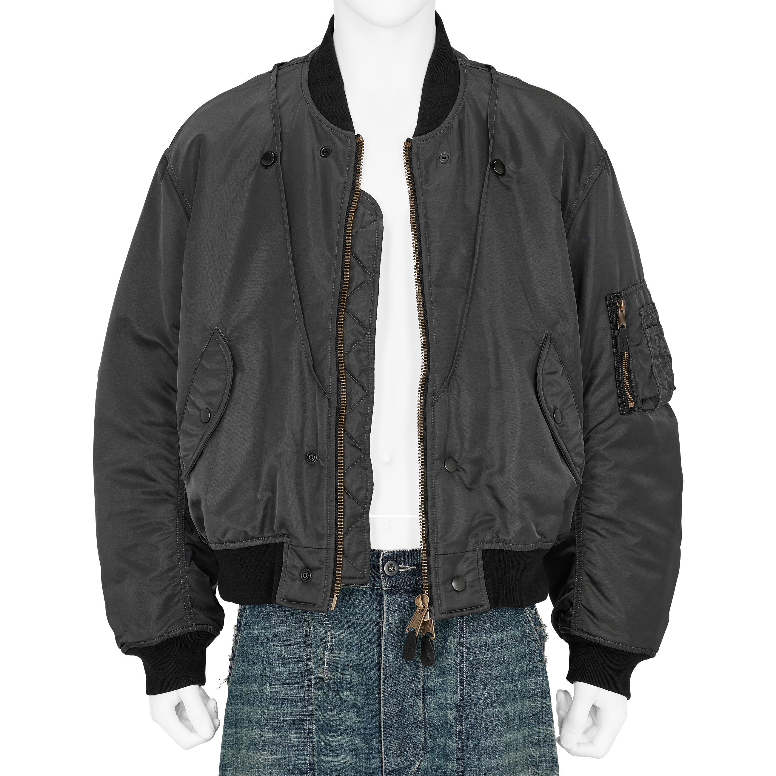 REVERSIBLE 3WAY BOMBER JACKET DARK GRAY