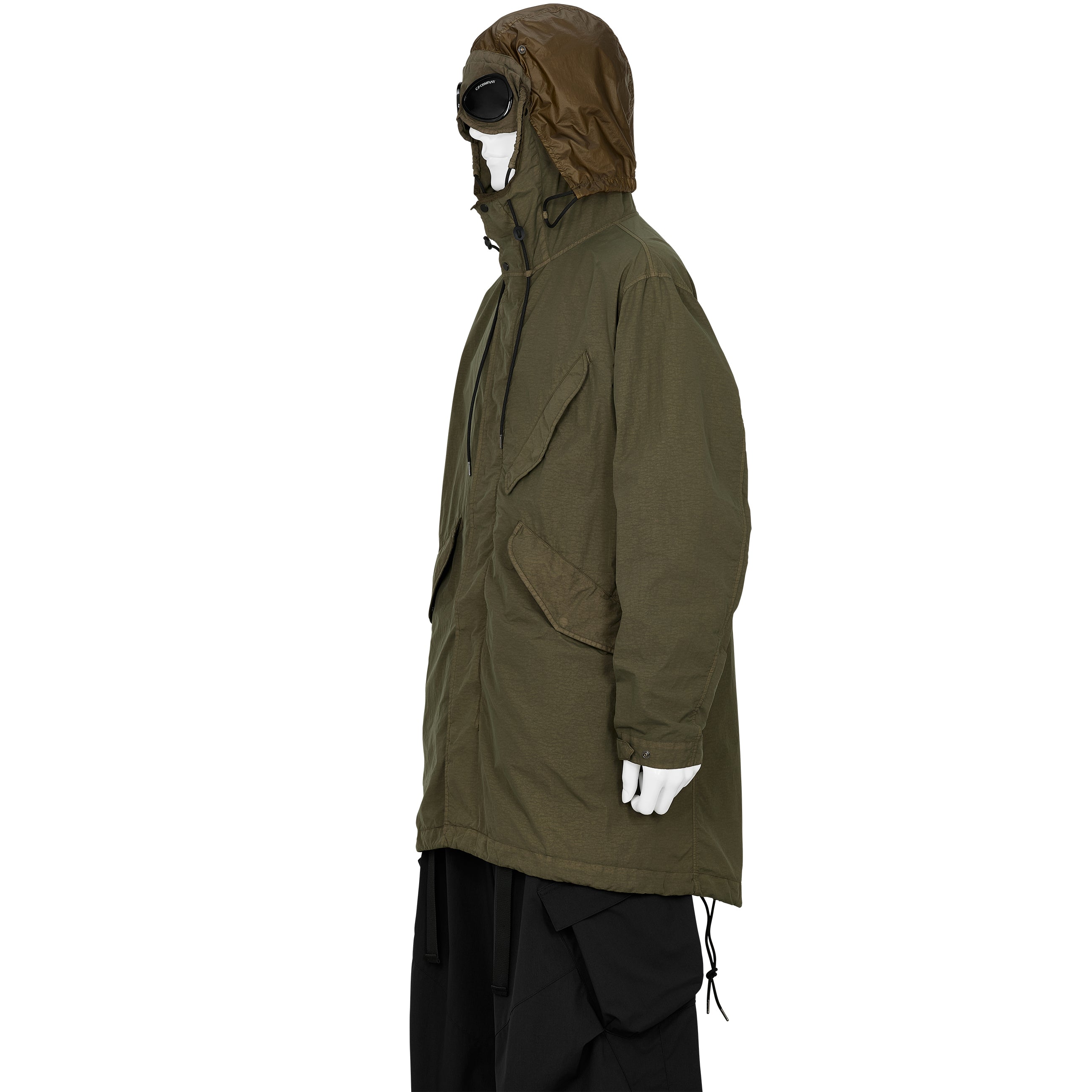 FLATT NYLON GOGGLE FISHTAIL PARKA MILITARY GREEN