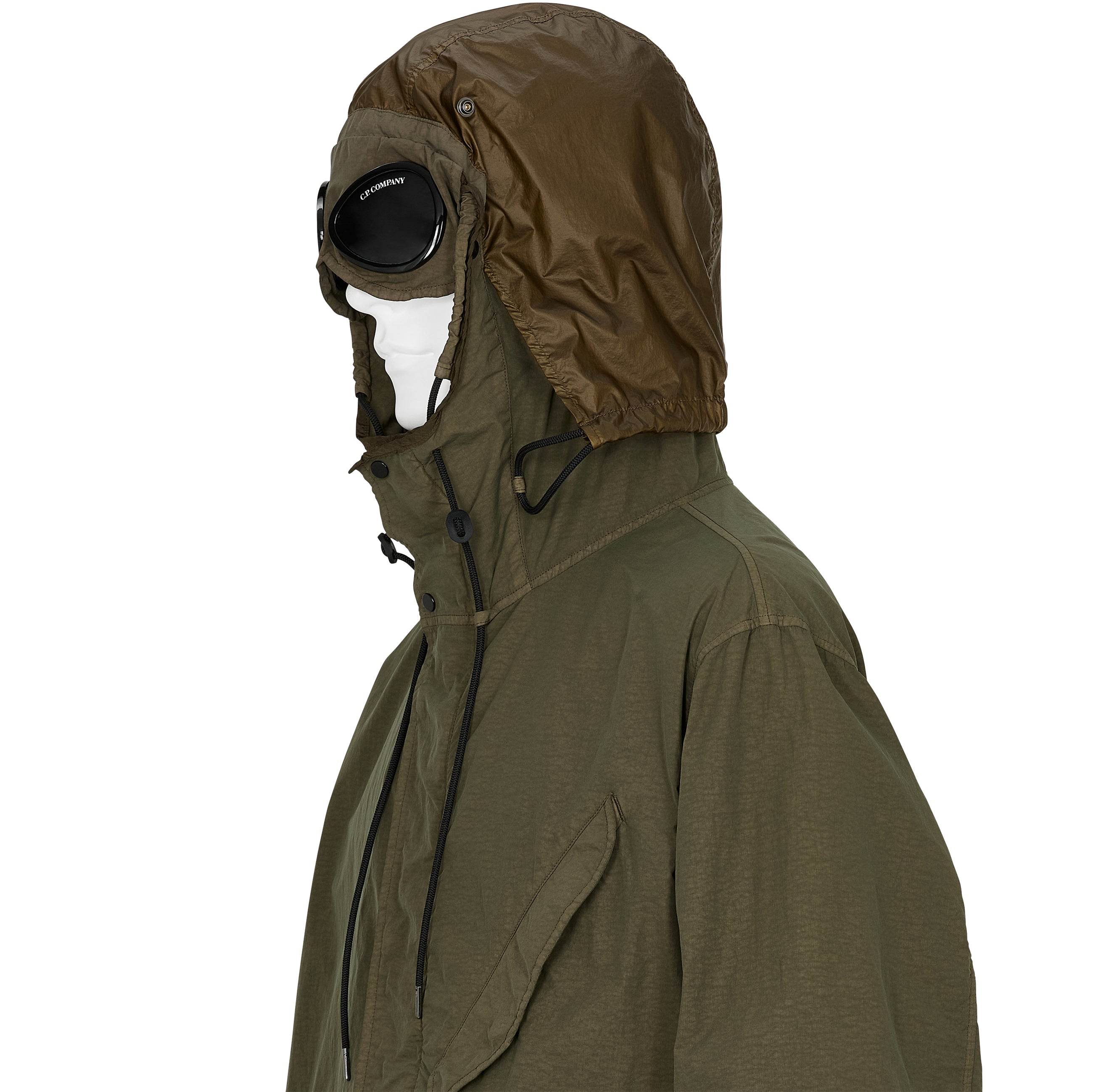FLATT NYLON GOGGLE FISHTAIL PARKA MILITARY GREEN