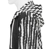 POLYESTER SHIRT WITH HOOD BLACK WHITE