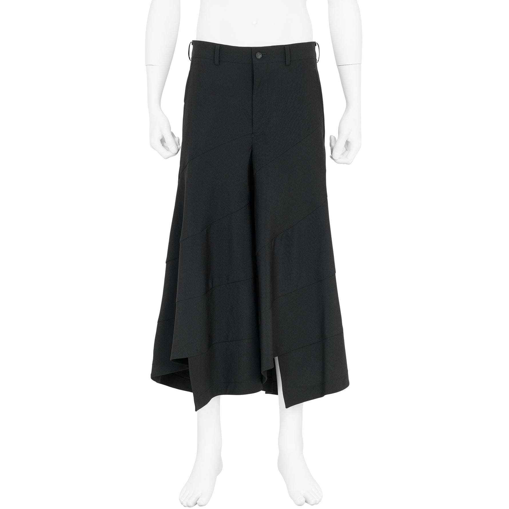 DIAGONAL PANEL PANTS BLACK