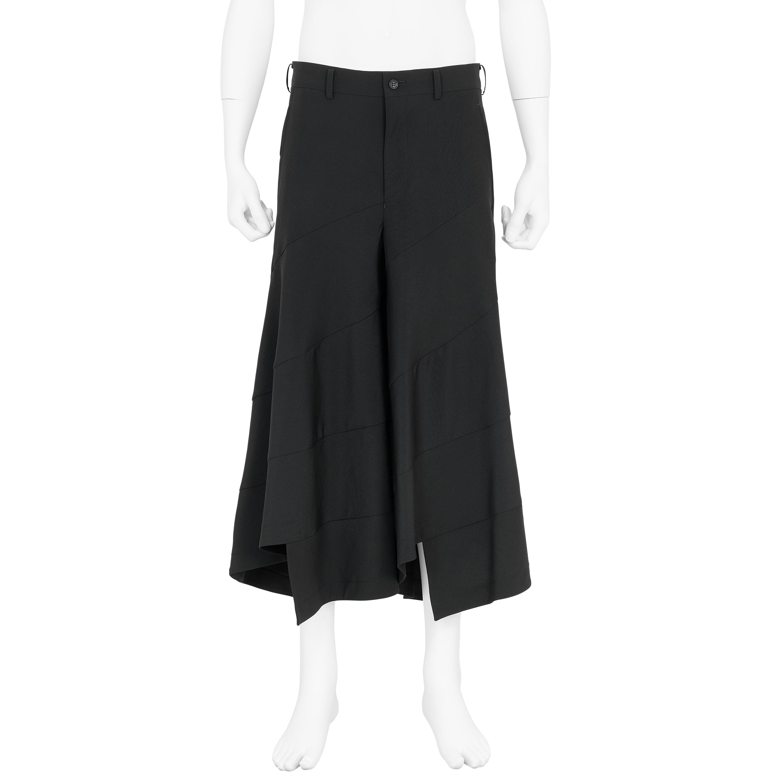 DIAGONAL PANEL PANTS BLACK
