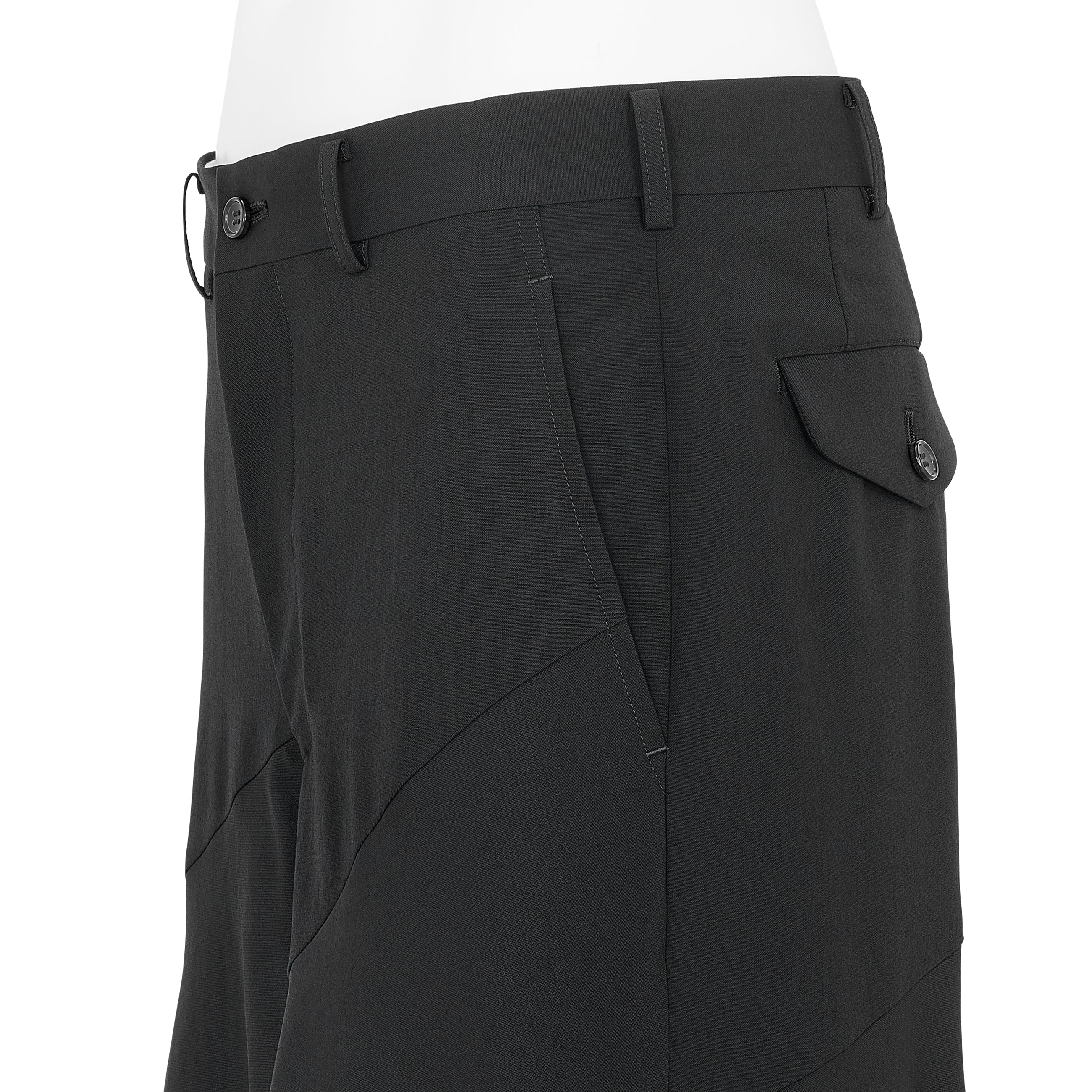 DIAGONAL PANEL PANTS BLACK