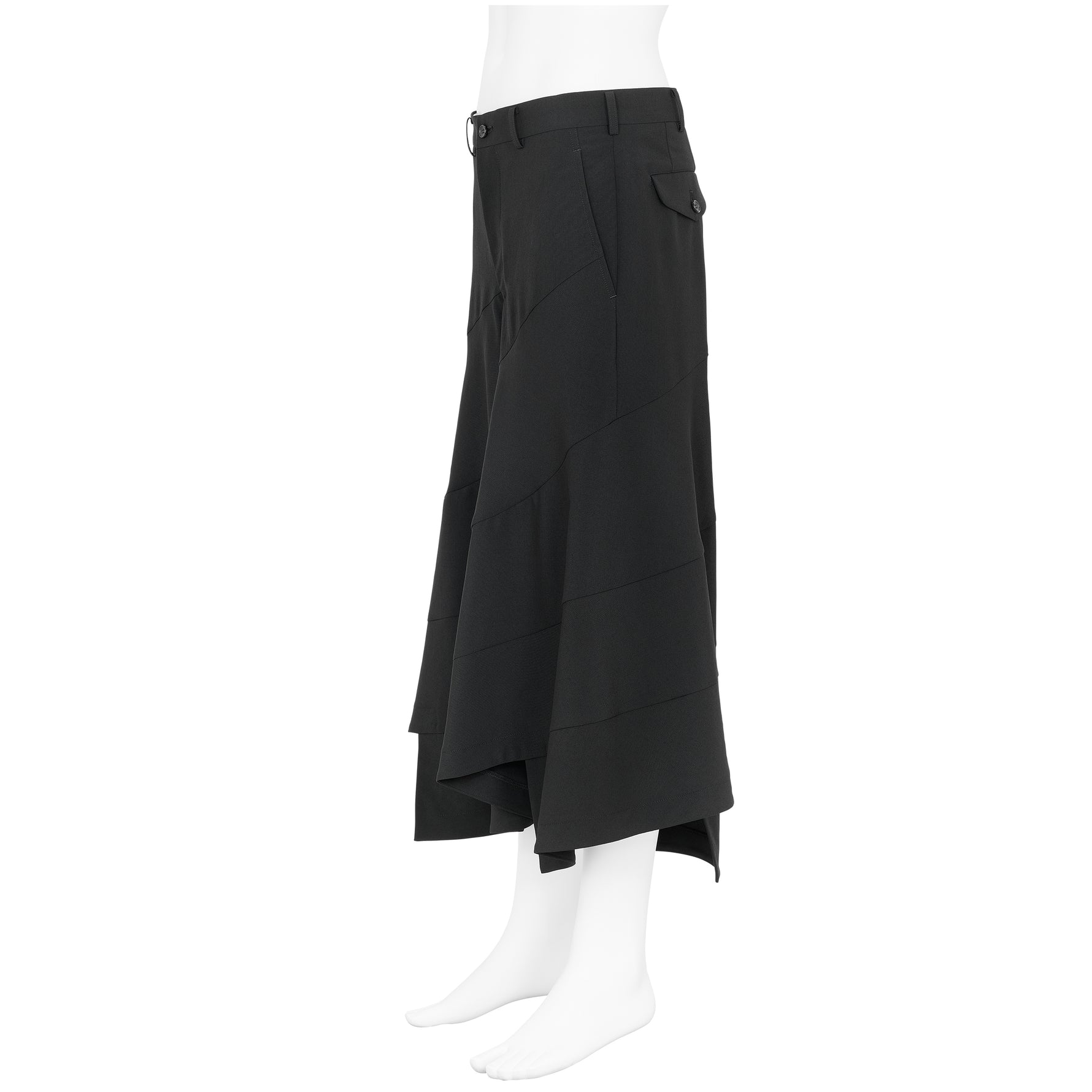 DIAGONAL PANEL PANTS BLACK