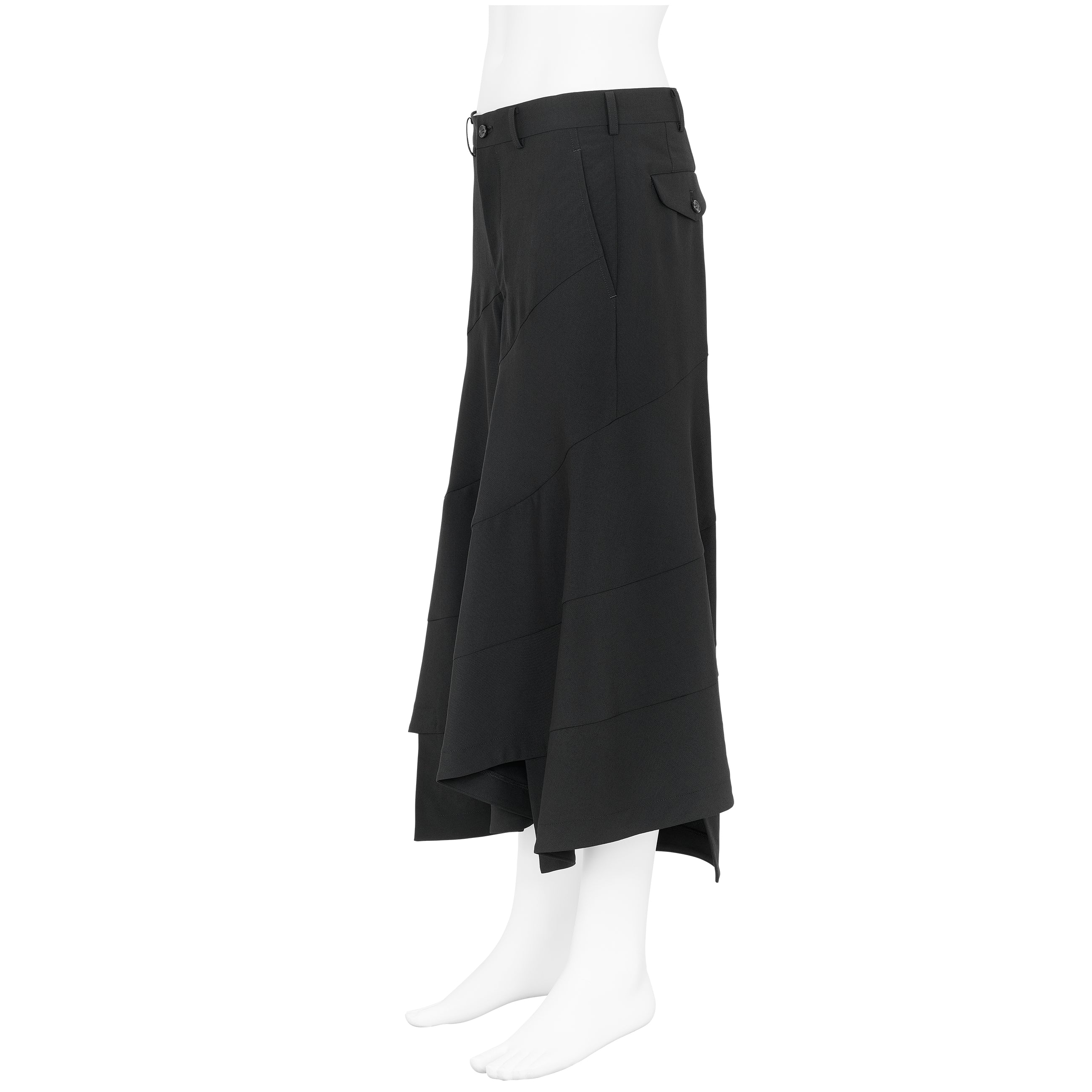 DIAGONAL PANEL PANTS BLACK