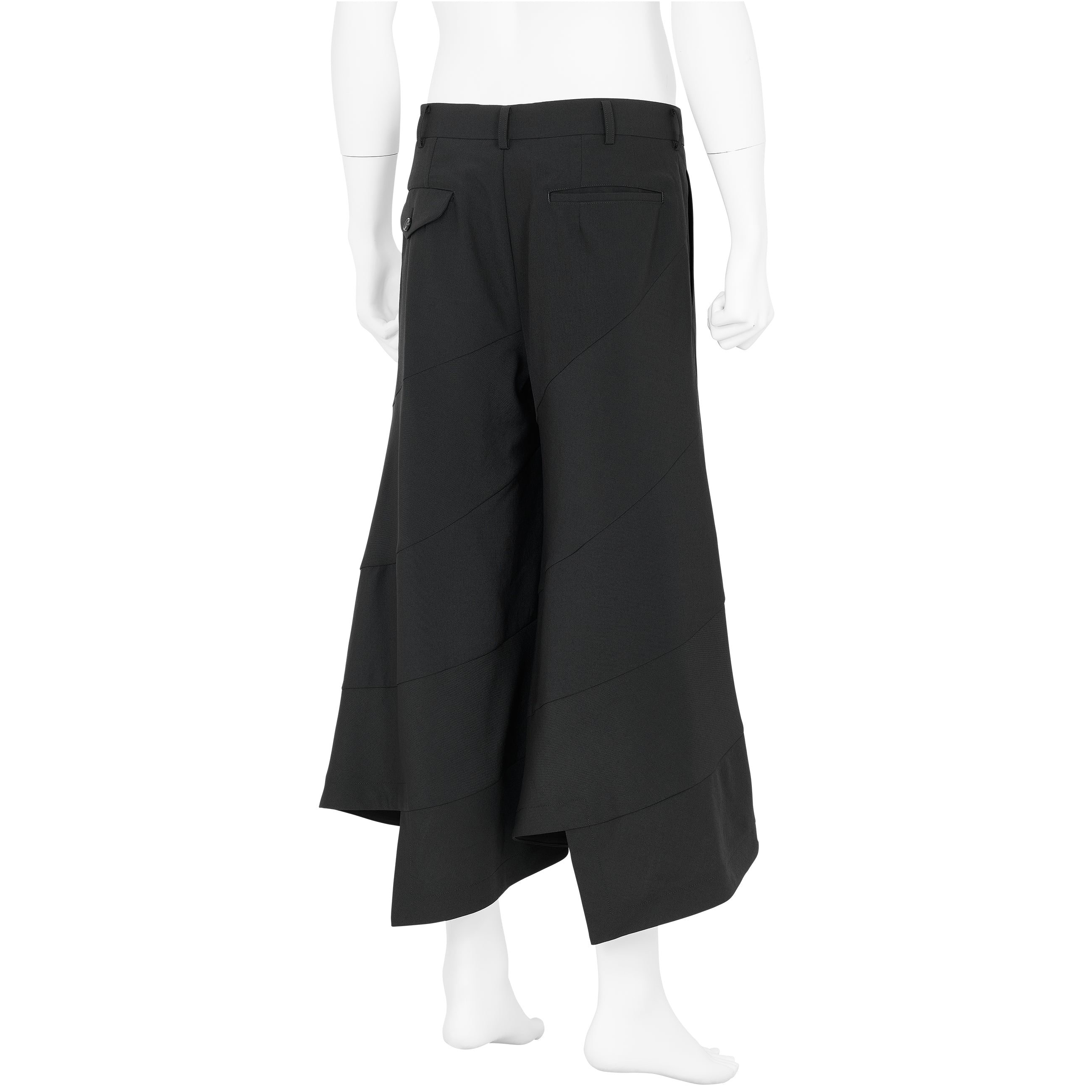DIAGONAL PANEL PANTS BLACK