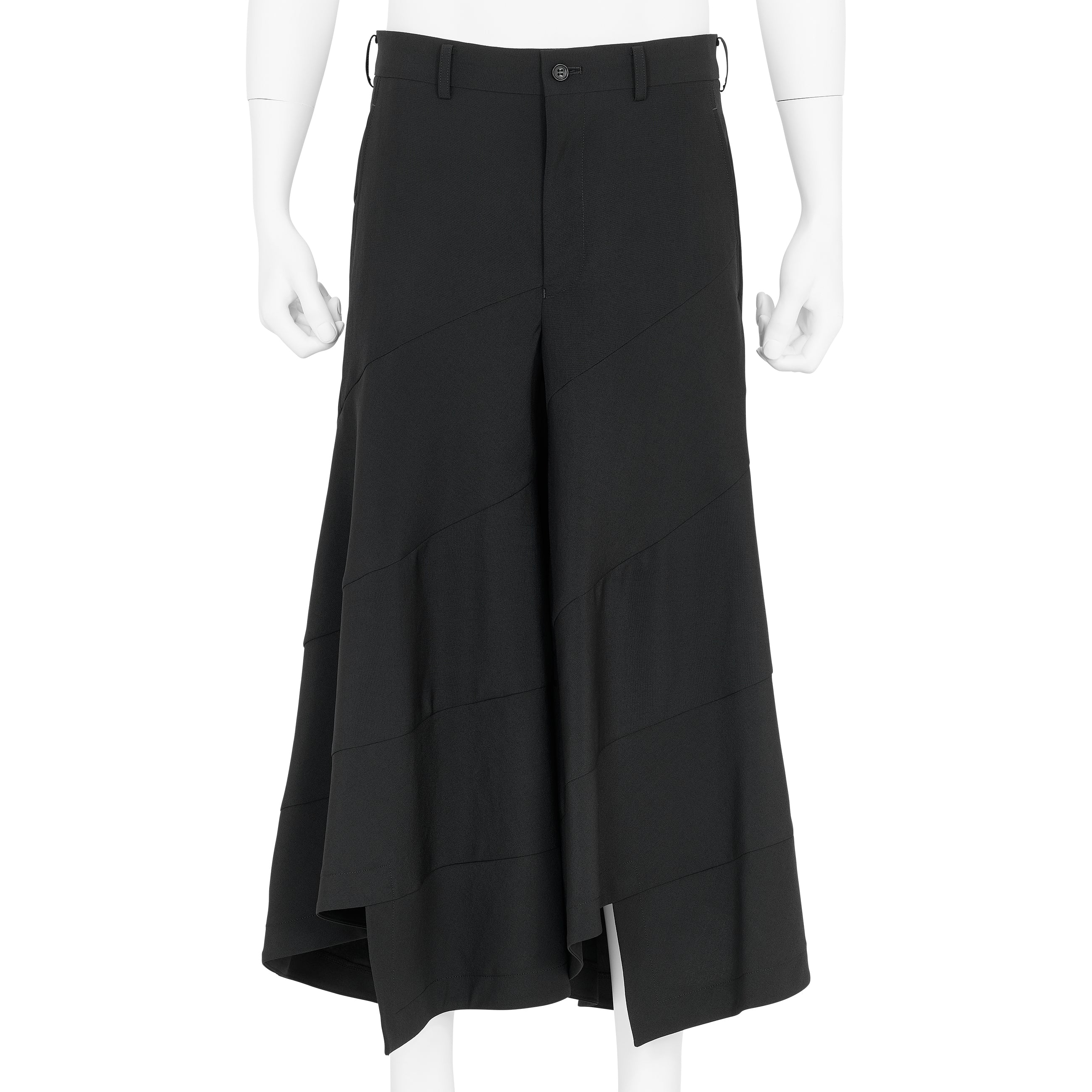DIAGONAL PANEL PANTS BLACK
