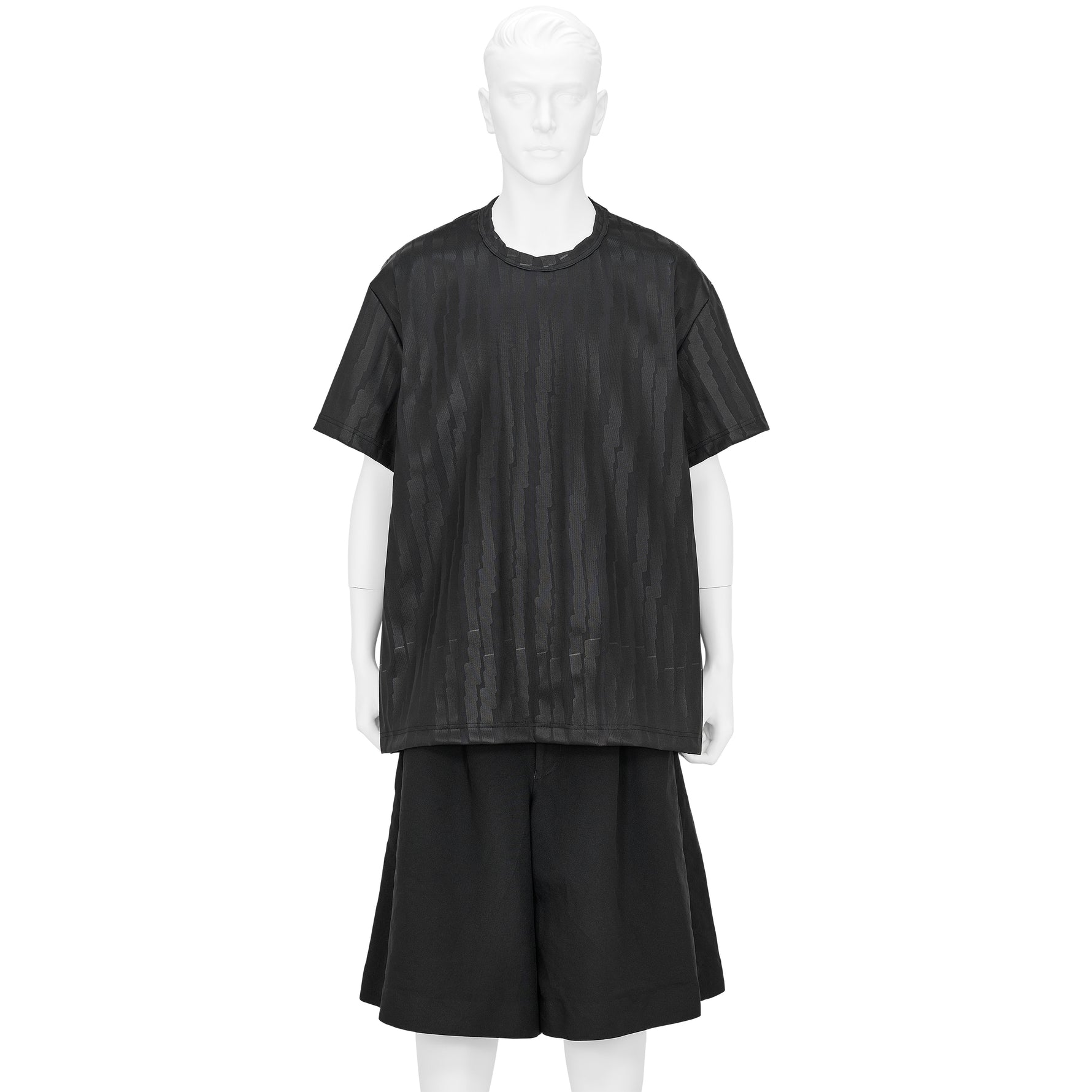 POLYESTER PRINT TEE BLACK BLACK