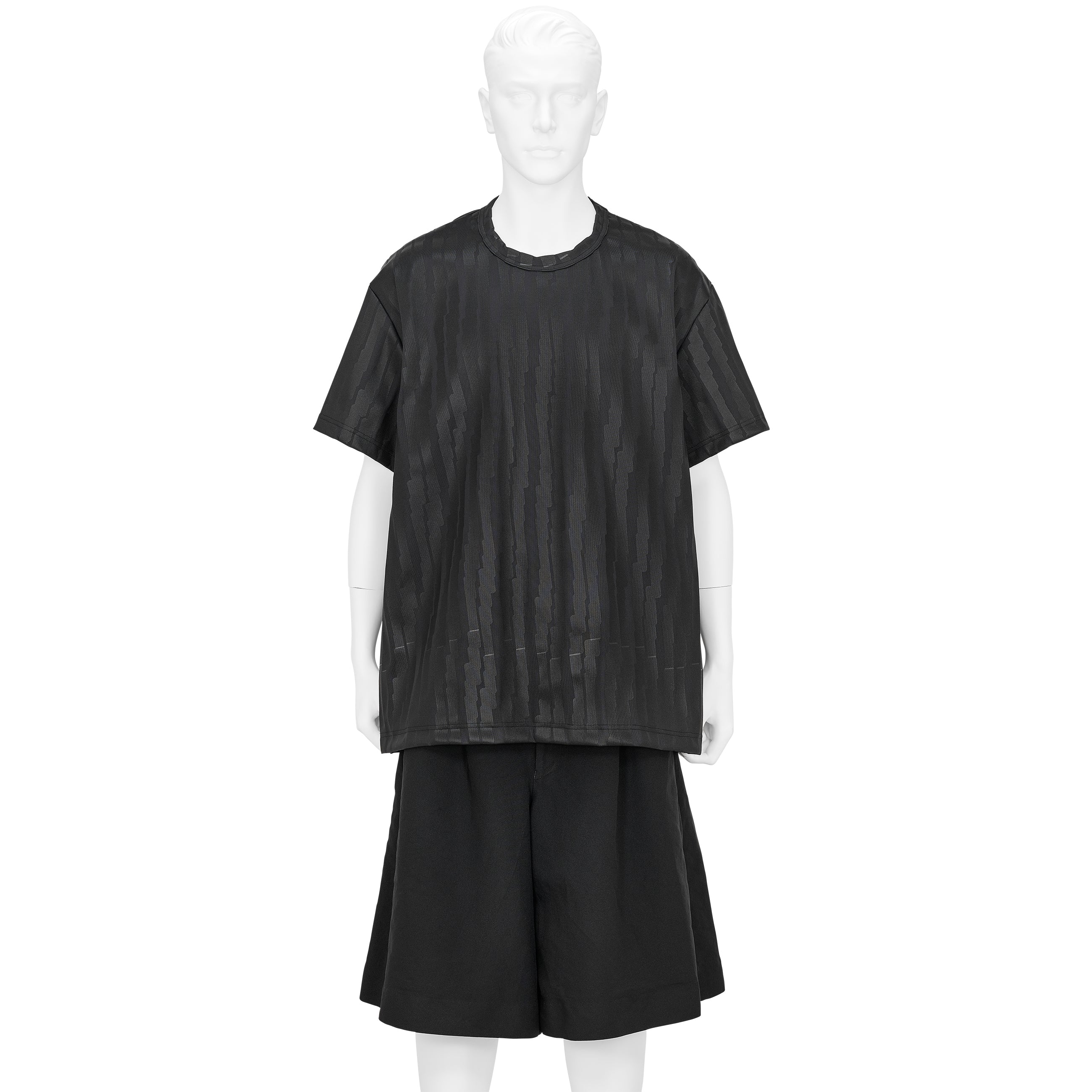 POLYESTER PRINT TEE BLACK BLACK