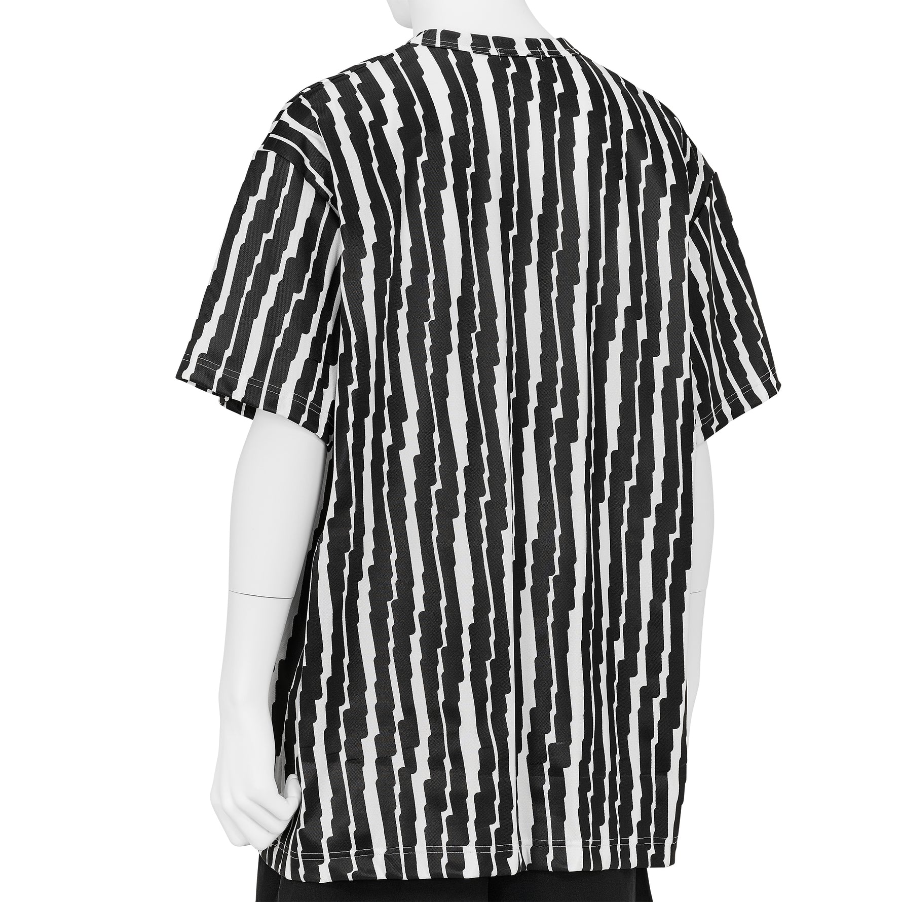 POLYESTER PRINT TEE SHIRT WHITE BLACK