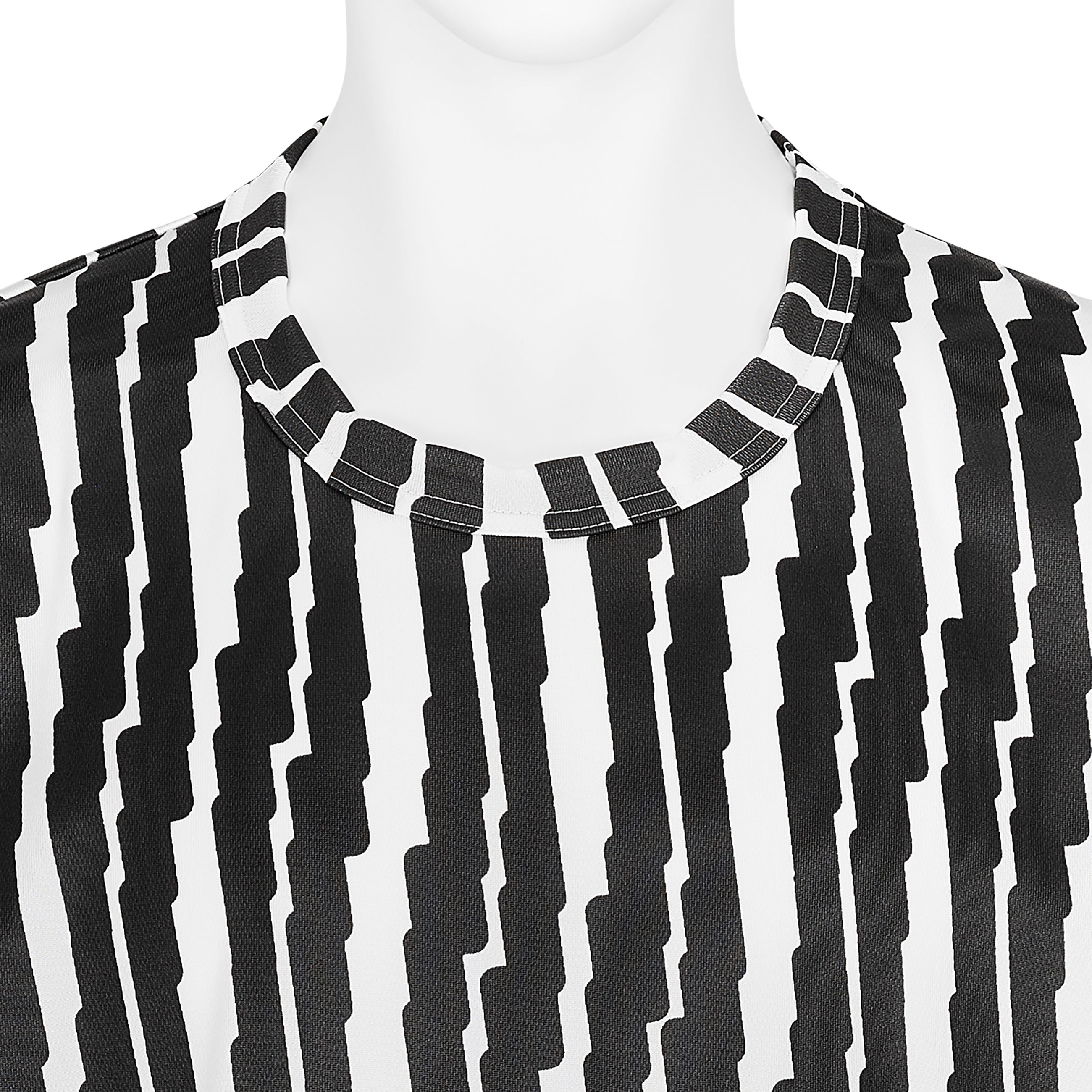 POLYESTER PRINT TEE SHIRT WHITE BLACK