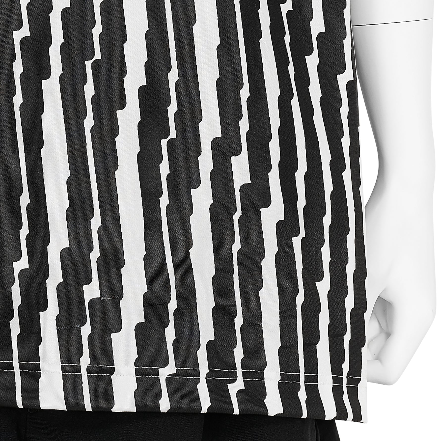 POLYESTER PRINT TEE SHIRT WHITE BLACK