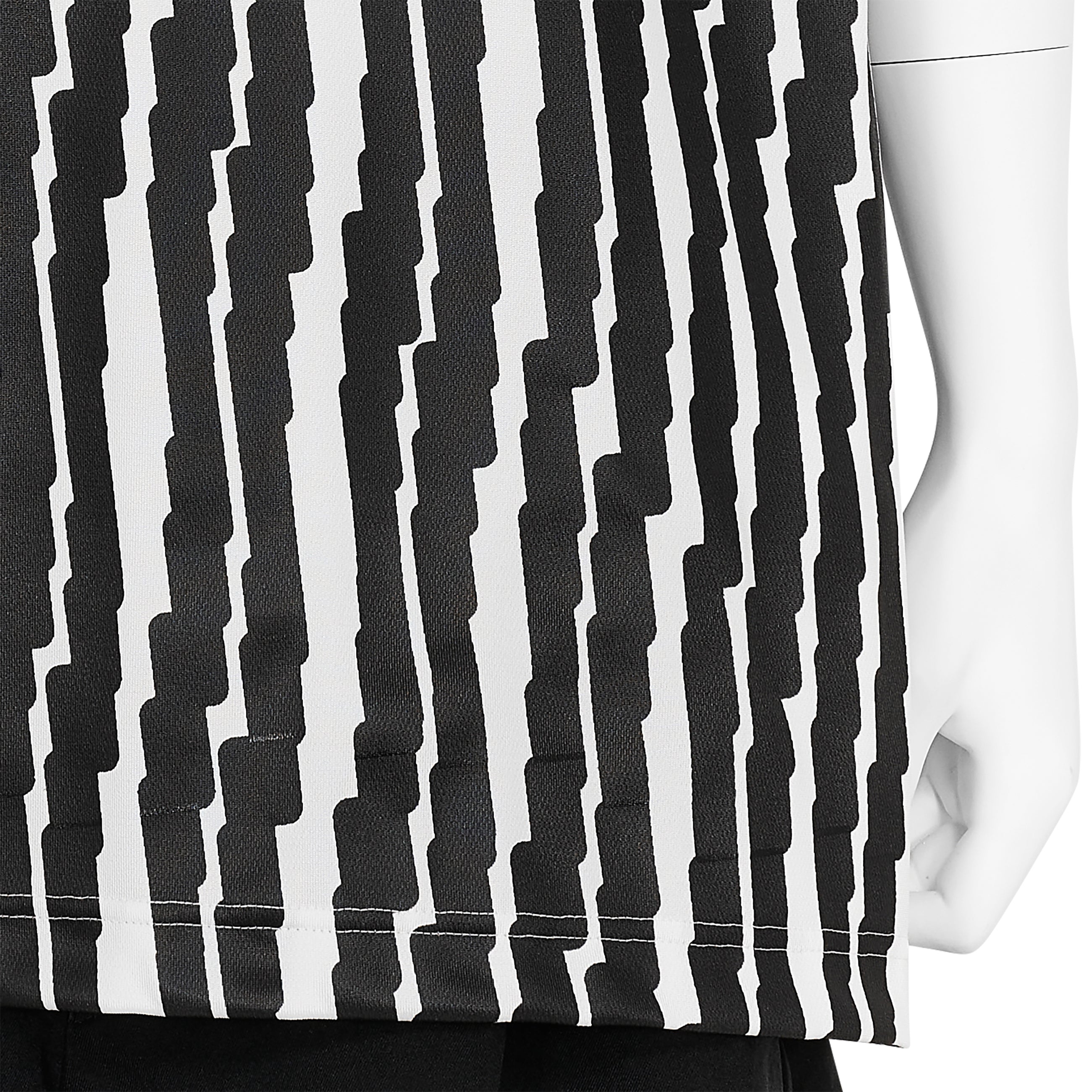 POLYESTER PRINT TEE SHIRT WHITE BLACK