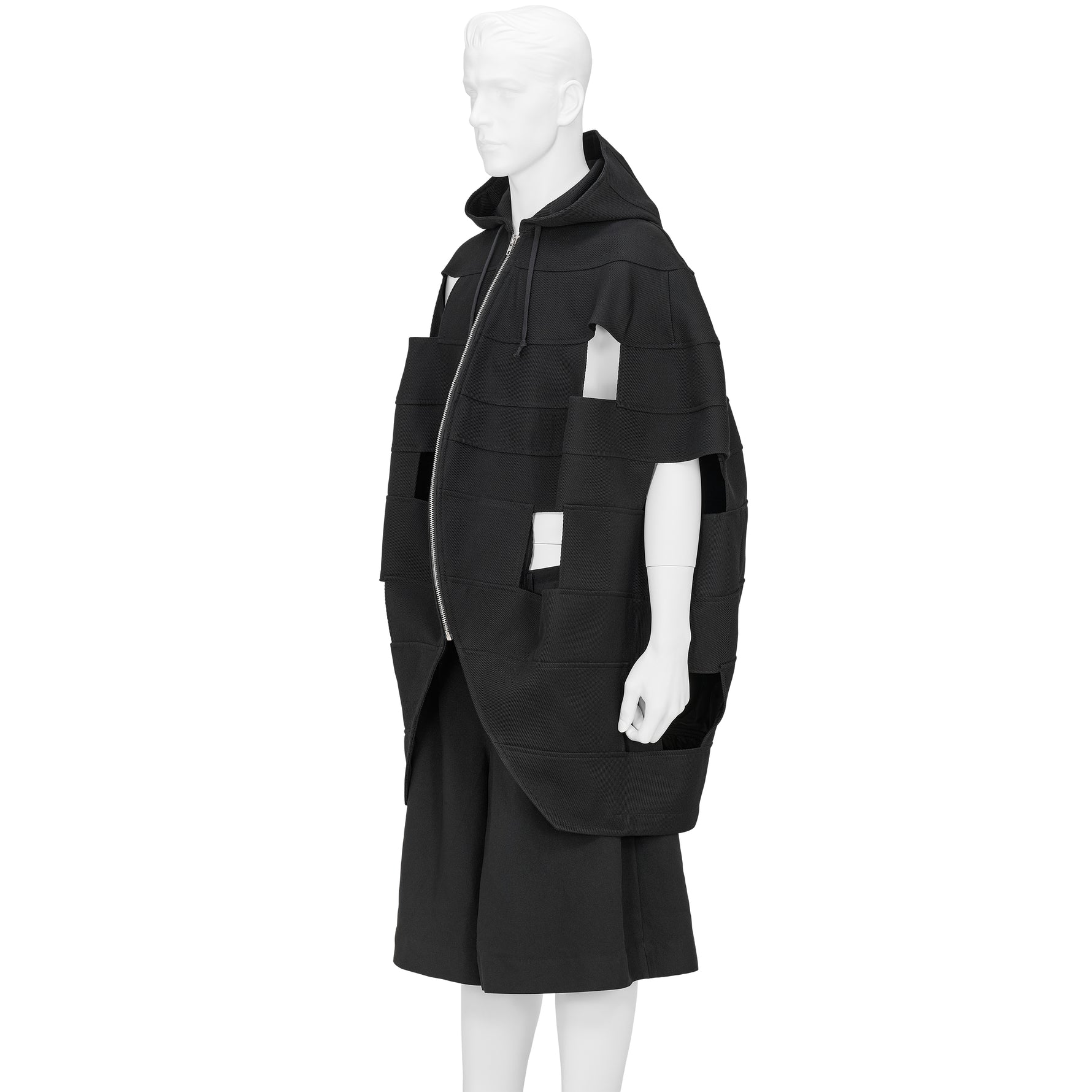 WOOL PONCHO BLACK