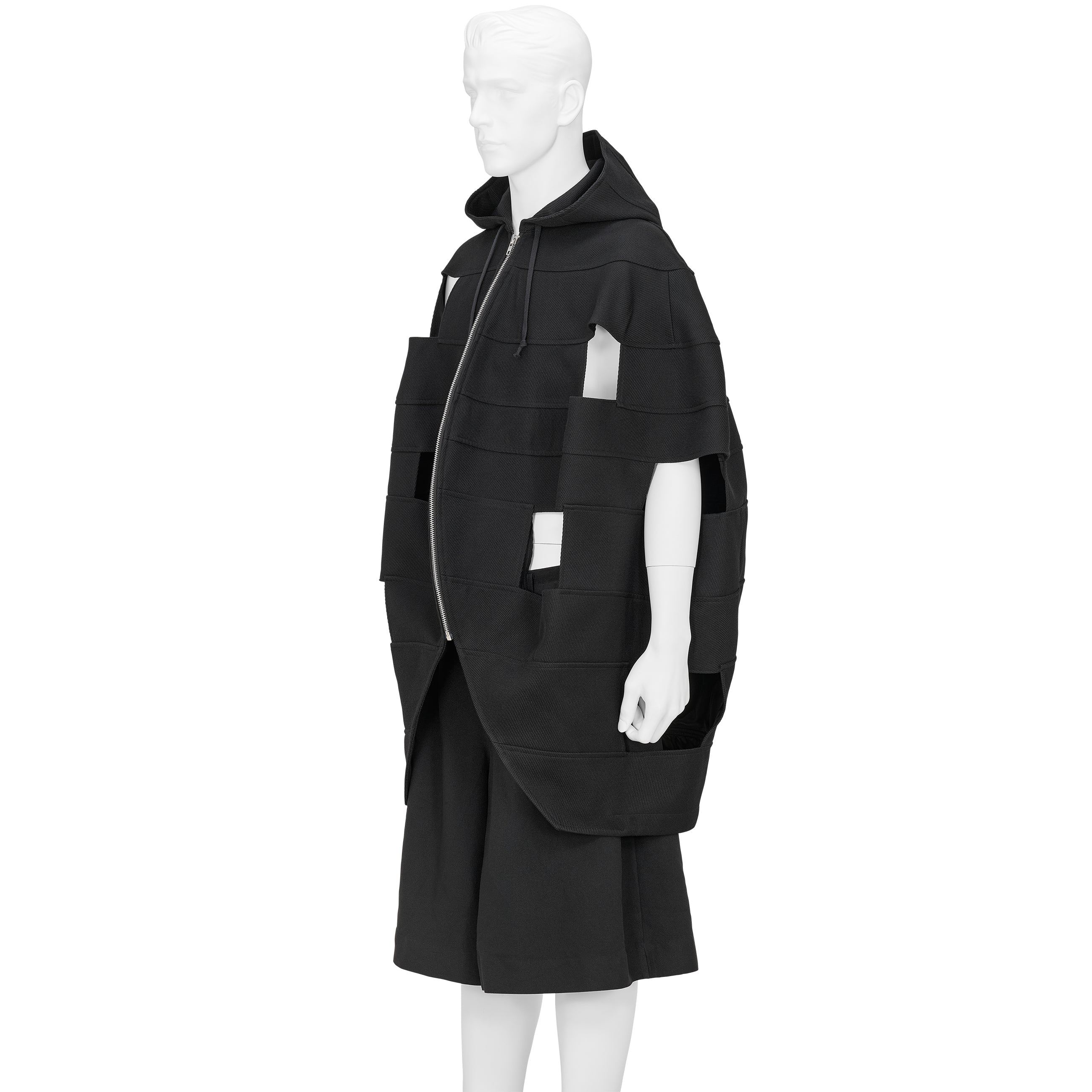 WOOL PONCHO BLACK