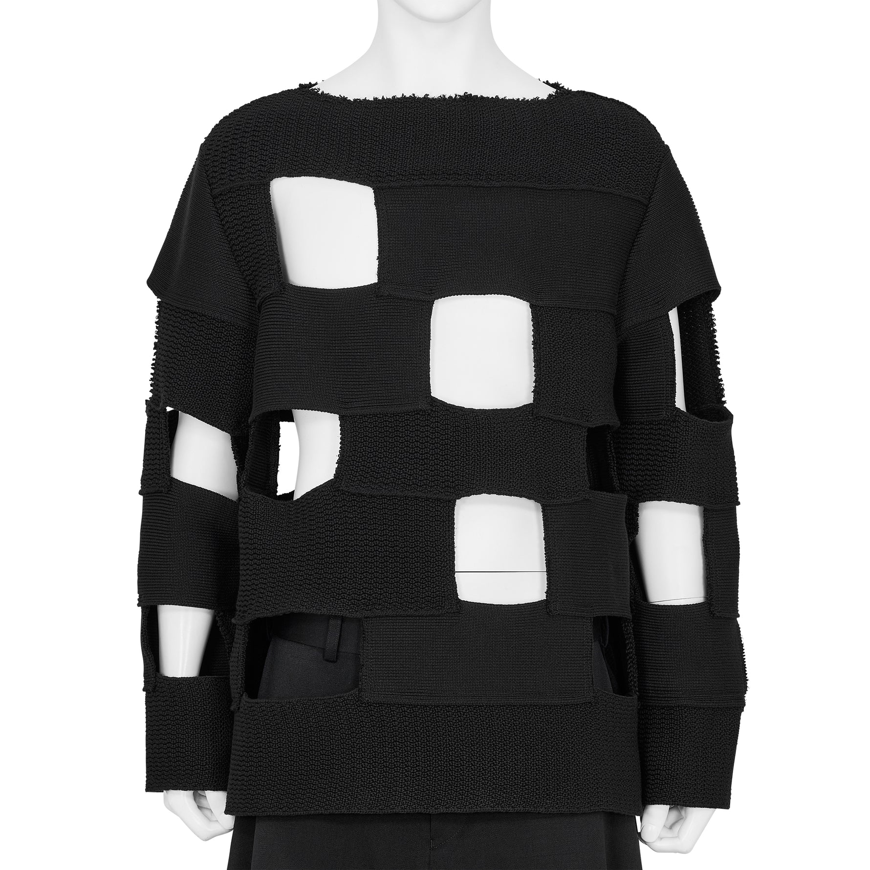 COTTON POLYESTER PULLOVER BLACK