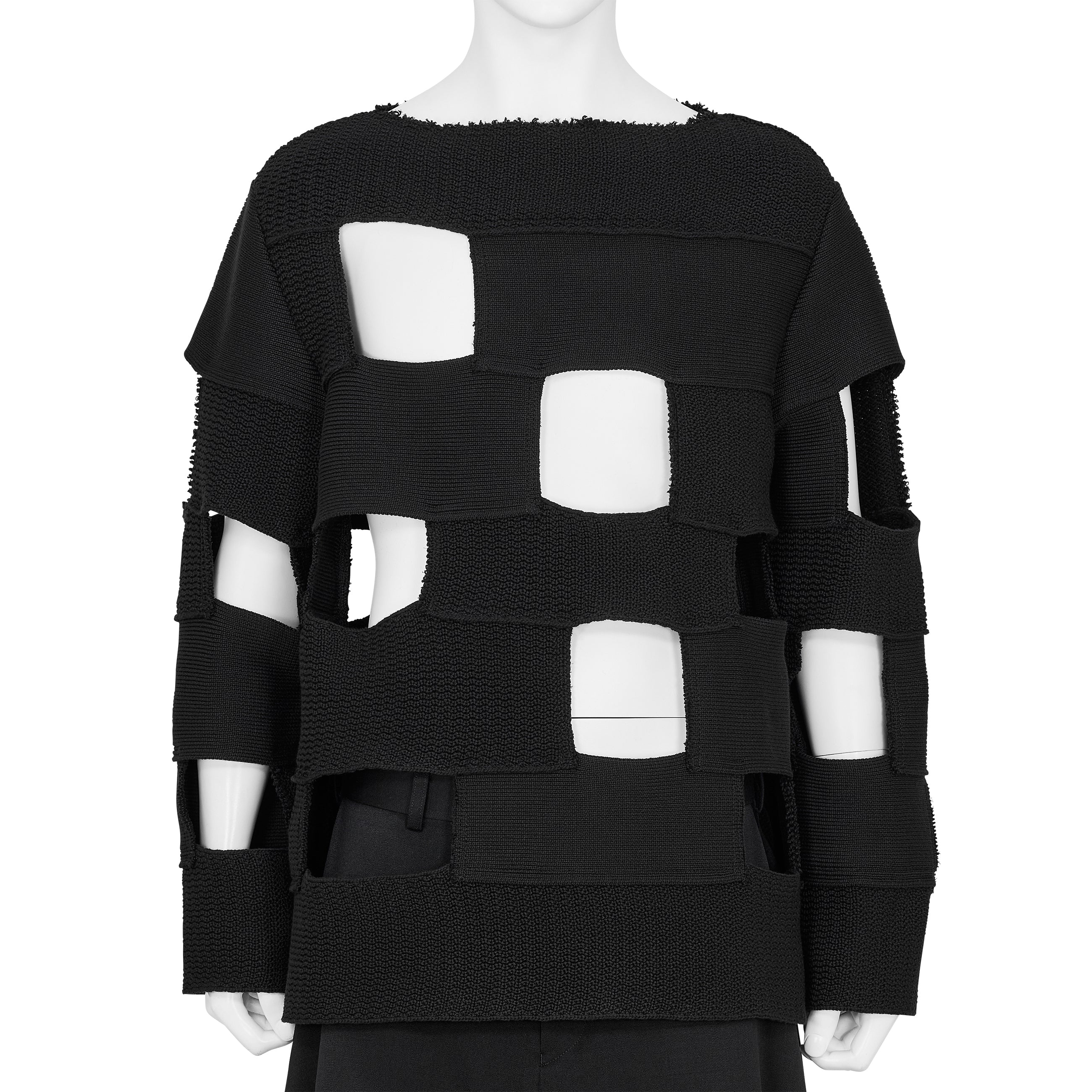 COTTON POLYESTER PULLOVER BLACK