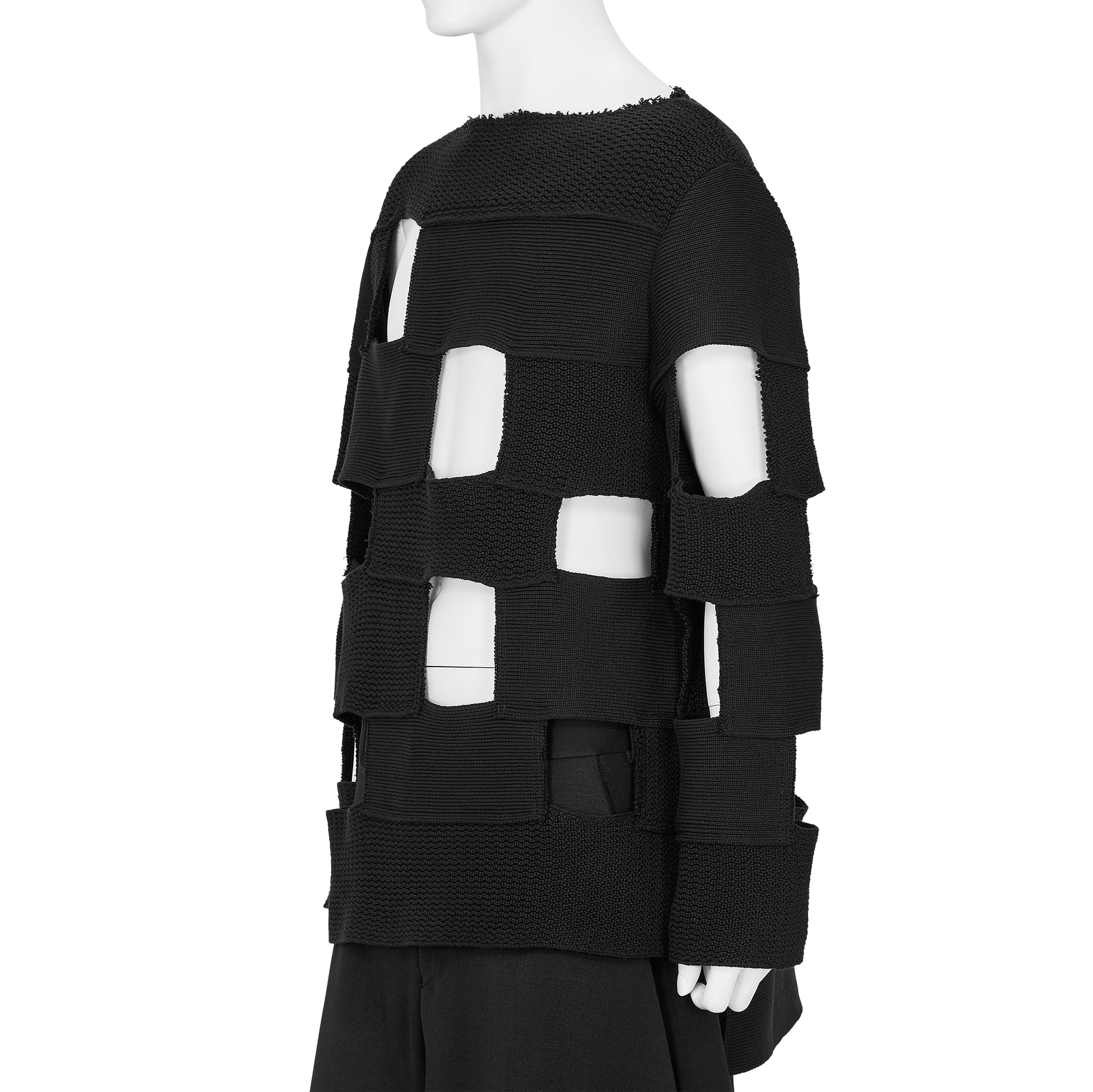 COTTON POLYESTER PULLOVER BLACK